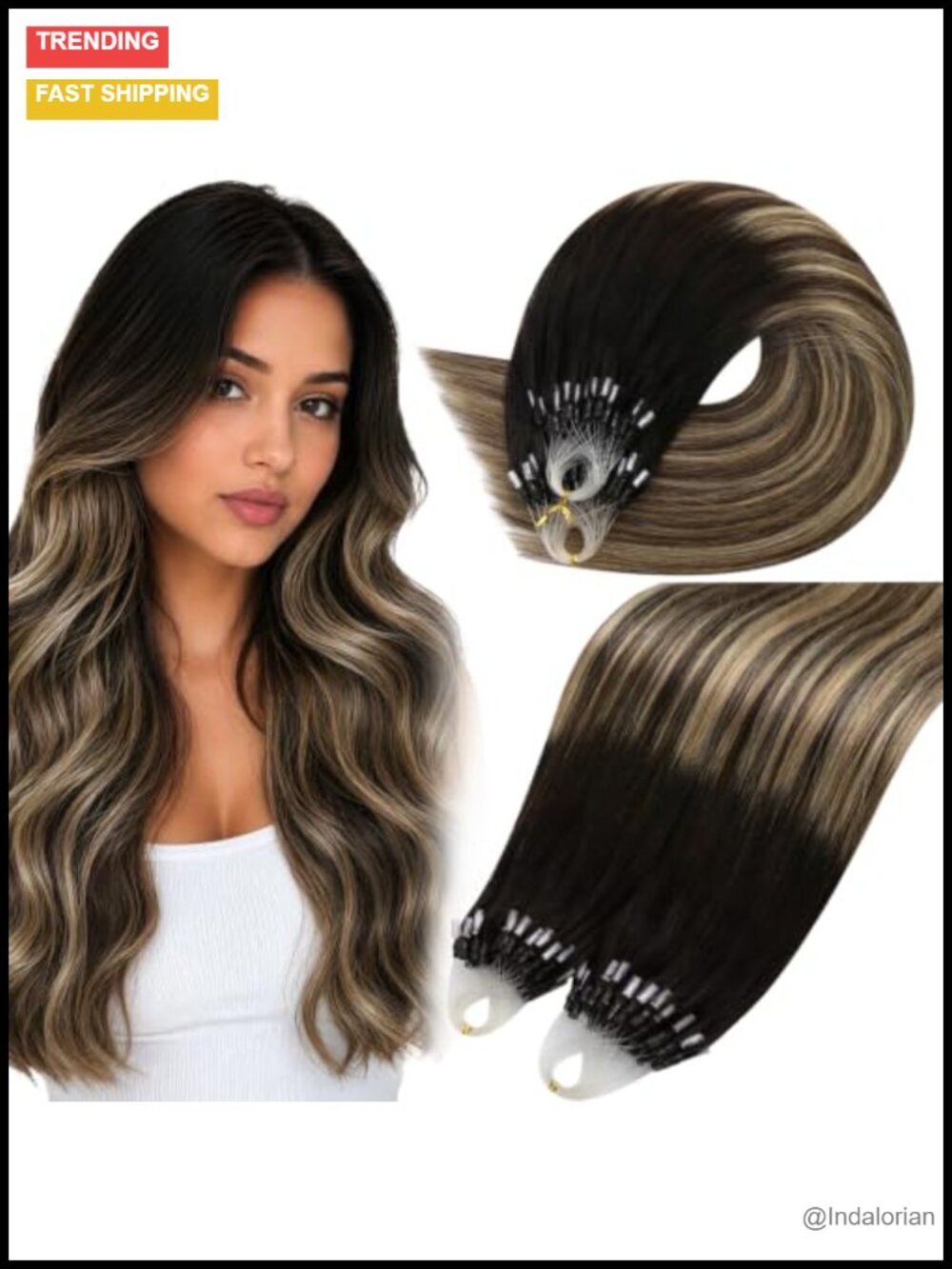 Micro Bead Hair Extensions Remy Human Hair Cold Install - Picture 1 of 5